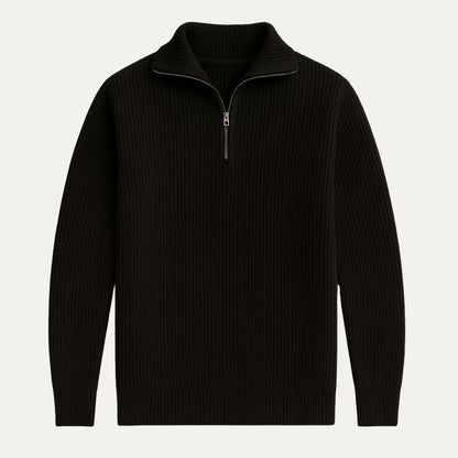 The Merino Knitted Quarter Zip Sweater