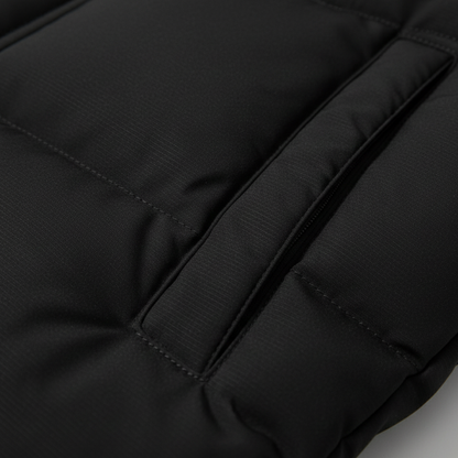 The Woking Men’s Thermal Longline Black Puffer Coat with Hood