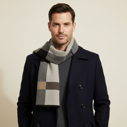 The Highgate Men's Classic Knit Plaid Scarf