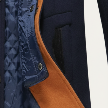 The Blenheim Men's Smart Casual Wool Trench Coat with Stand Collar