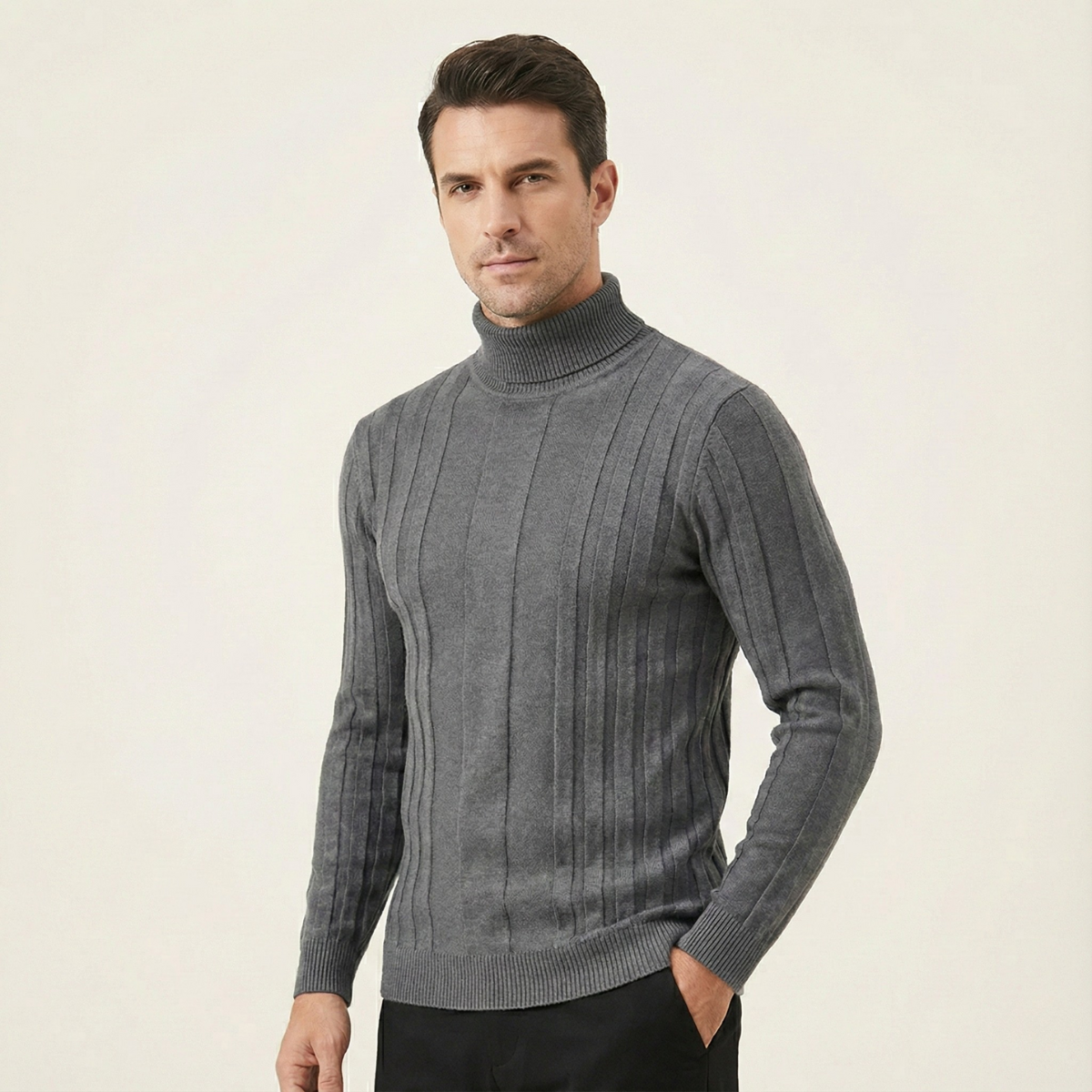 The Dumbarton Men’s Slim Fit Knit Turtleneck Sweater