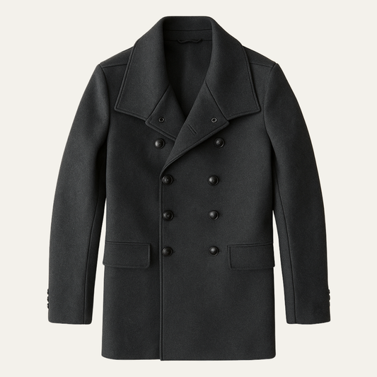 The Stratford Men’s Double Breasted Long Wool Trench Coat