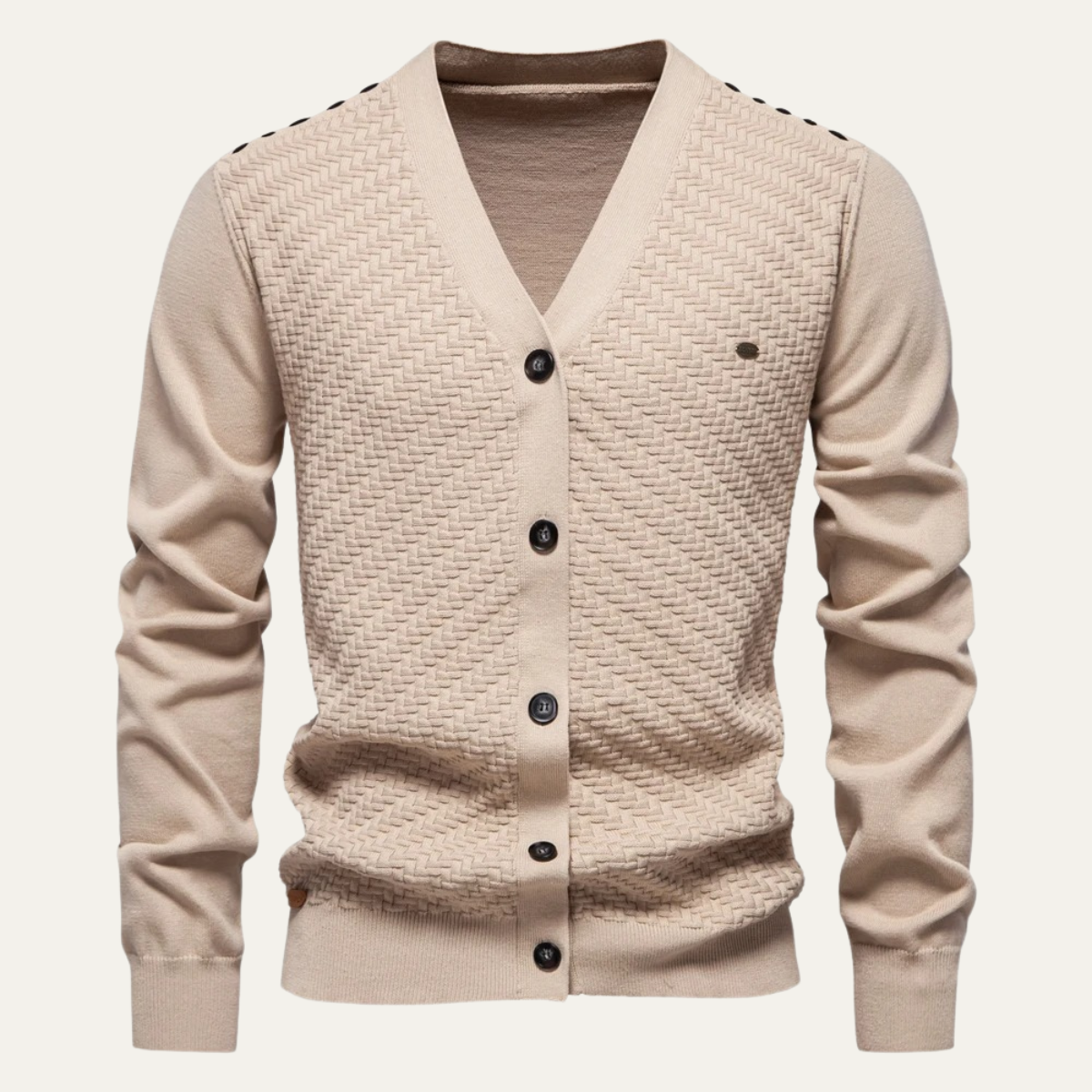 The Forio Men’s Textured Knit V Neck Button Cardigan