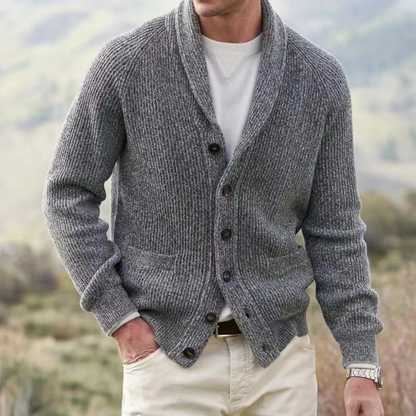 The Mykonos Men’s Warm Knitted Turn Down Collar Cardigan