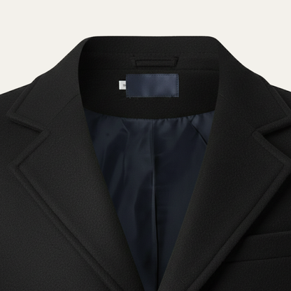 The Wilshire Men's Long Double Breasted Wool Blend Smart Overcoat