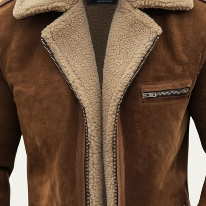 The Sorrento Men’s Vintage Faux Suede Shearling Fleece Jacket