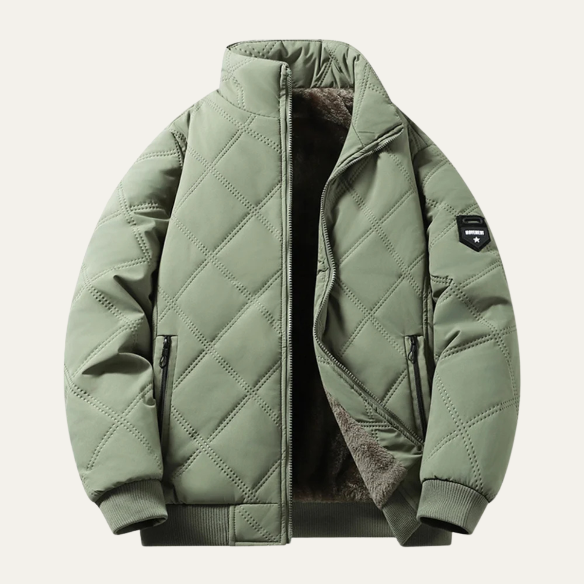 The Alston Men’s Quilted Jacket – Windproof Thermal Padded Coat with Fleece Lining