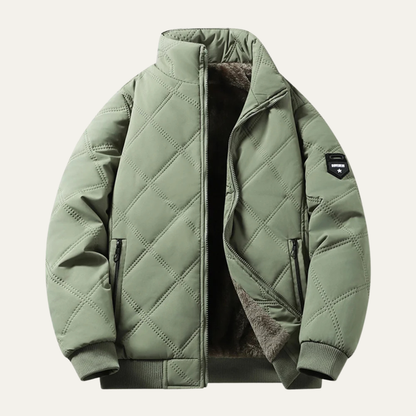 The Alston Men’s Quilted Jacket – Windproof Thermal Padded Coat with Fleece Lining