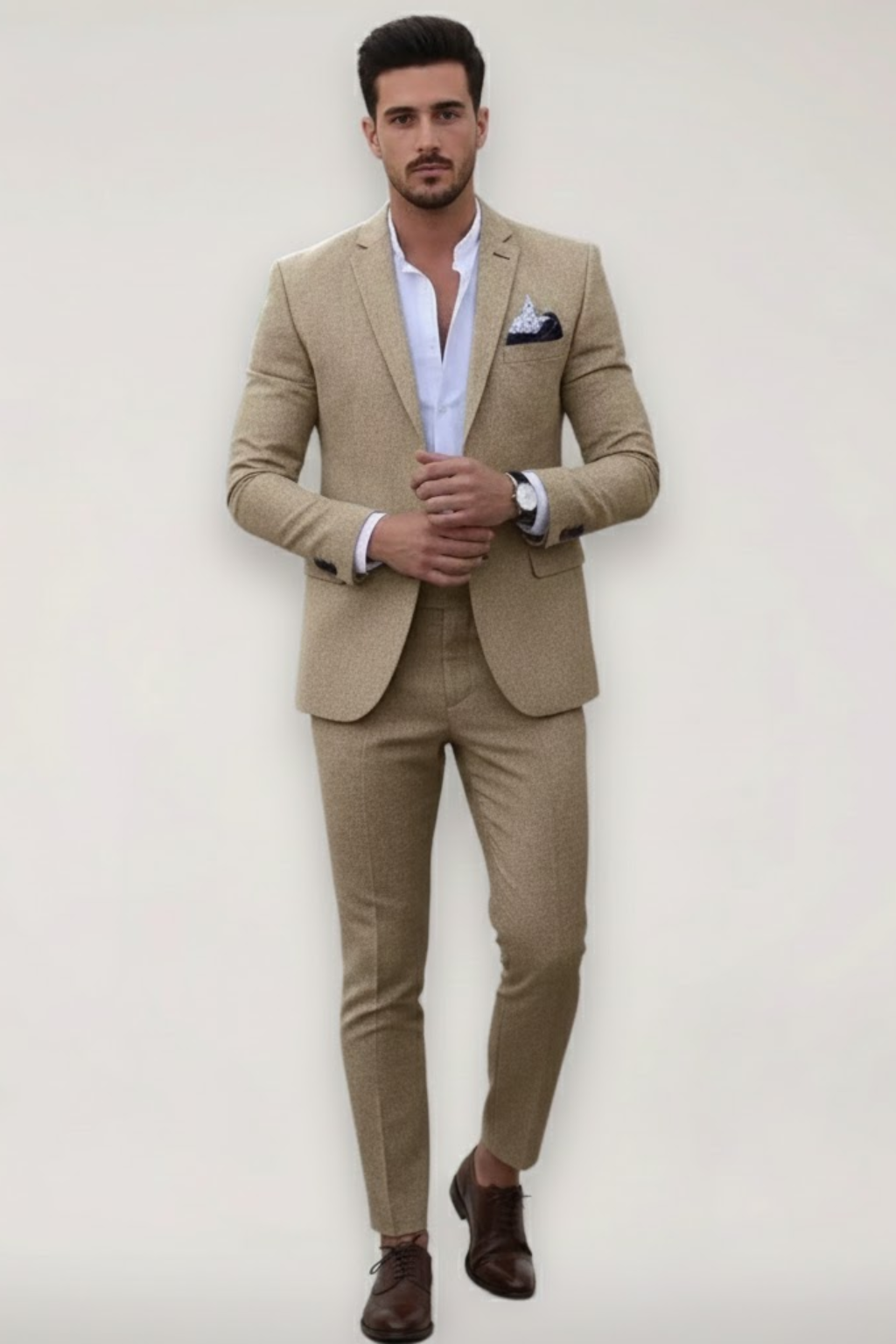 Men's Slim Fit 2-Piece Suit - Stylish Blazer and Trousers for Weddings and Formal Events