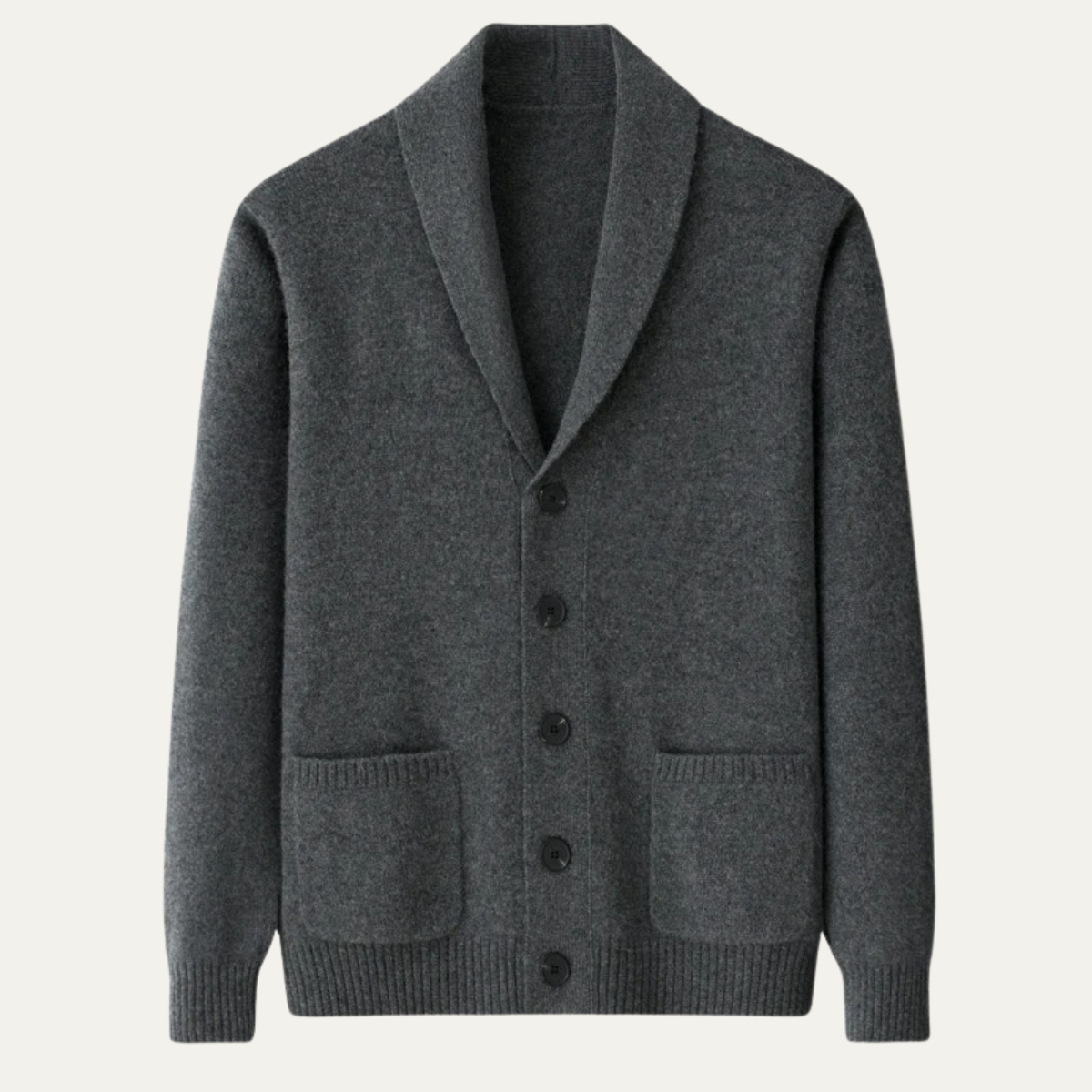 The Serravalle Men’s Button Up Knit Cashmere Shawl Collar Cardigan