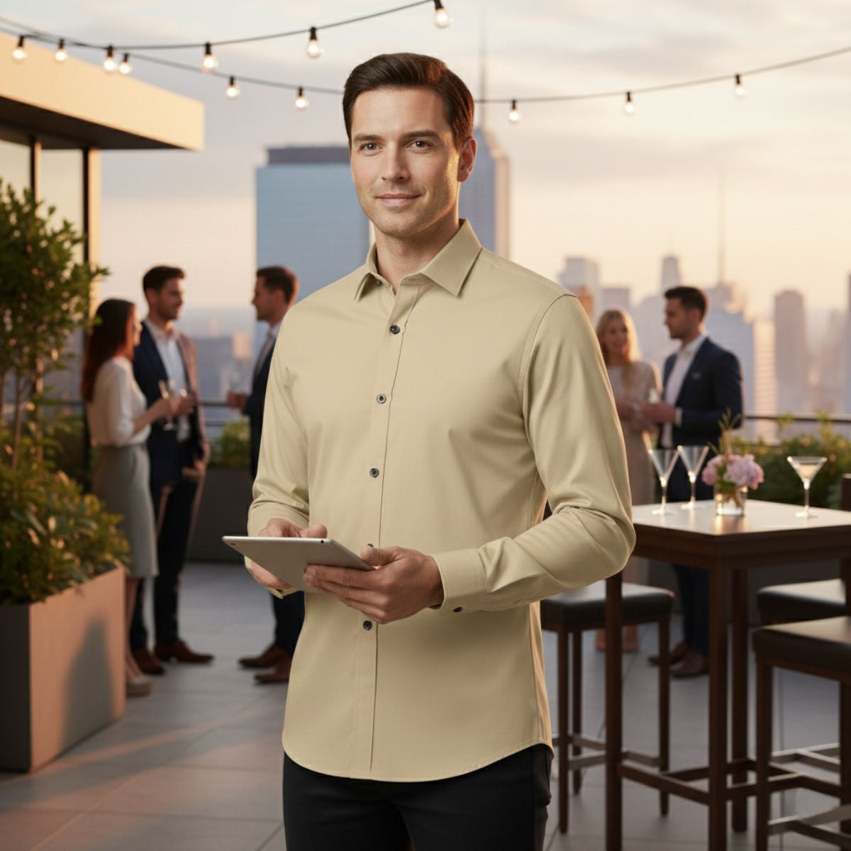 The Pantelleria Men's Elegant Solid Color Business Shirt