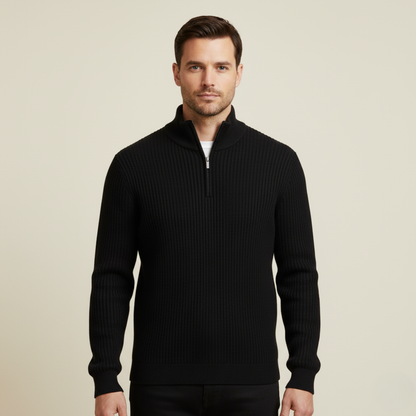 The Merino Knitted Quarter Zip Sweater
