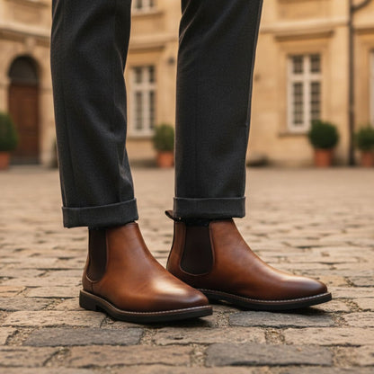 The Highlands Men's Durable Leather Chelsea Boots