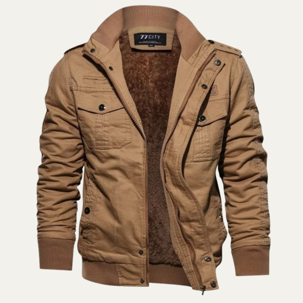 The Foxgate Men’s Thick Plush Lined Windproof Bomber Jacket