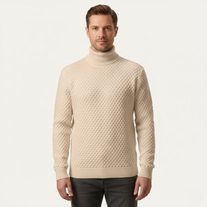 The Lavagna Men’s Thick Wool Knit Turtleneck Sweater