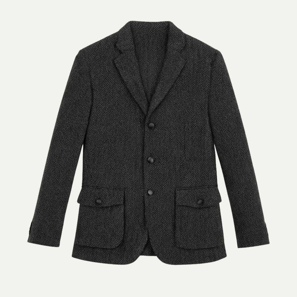 The Ortisei Men's TweedSingle Breasted Business Blazer Suit - Dark Gray