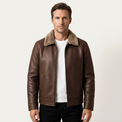 The Pantelleria Men’s Winter Fleece Lined Leather Jacket
