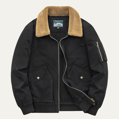 The Faircrest Men’s Warm Sherpa Lined Bomber Jacket