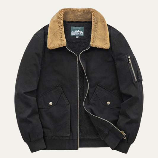 The Faircrest Men’s Warm Sherpa Lined Bomber Jacket