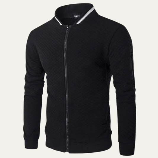 The Appiano Men’s Lightweight Zip Up Quilted Bomber Jacket