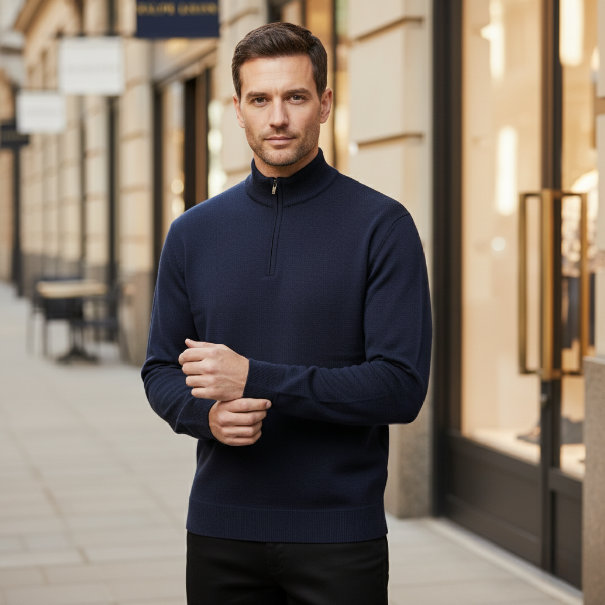 The Warwick Quarter Zip Sweater for Men