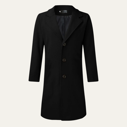 The Wilshire Men's Long Double Breasted Wool Blend Smart Overcoat