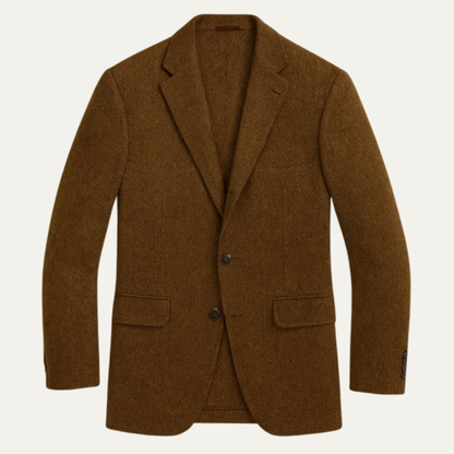 The Crotone Men’s Single Breasted Wool Tweed  Herringbone Blazer