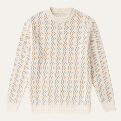 The Elmcrest Men’s Warm Geometric Pattern Crew Neck Knit Sweater