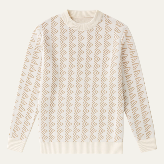 The Elmcrest Men’s Warm Geometric Pattern Crew Neck Knit Sweater