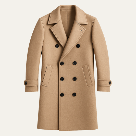 The Otranto Men’s Double Breasted Long Wool Trench Coat