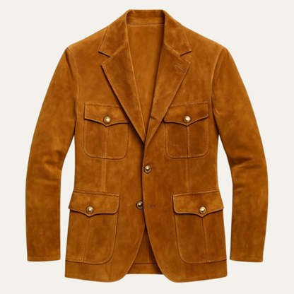 The Porto Cesareo Men’s Lightweight Suede Casual Blazer Jacket