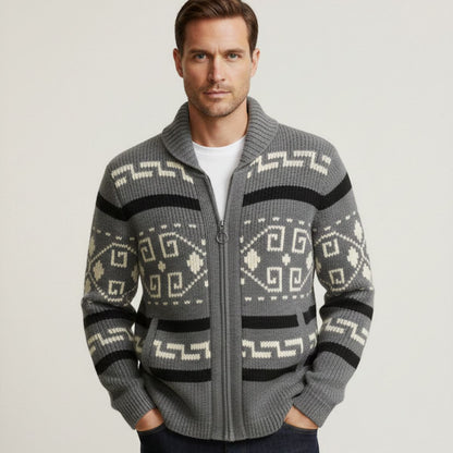 The Orvieto Men’s Vintage Thick Winter Shawl Collar Knit Cardigan