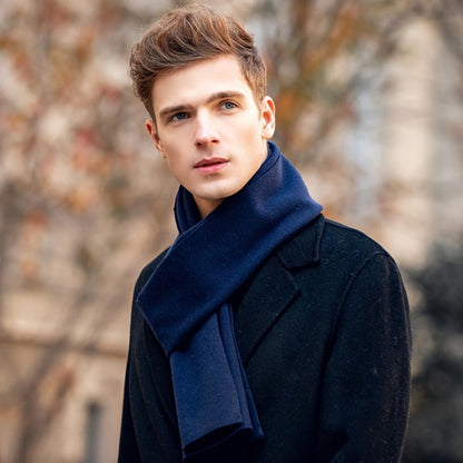 The Montmartre Cashmere Merino Scarf for Men - Navy Blue