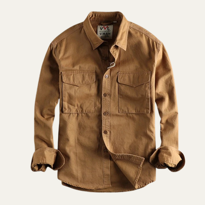 The Ashford Men’s Cargo Cotton Workwear Button Up Shirt with Pockets