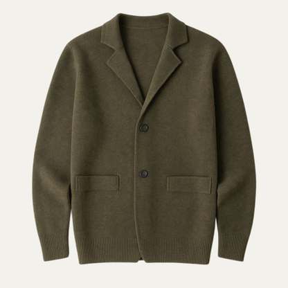 The Roero Men’s Cashmere Suit Collar Blazer Cardigan with Pockets