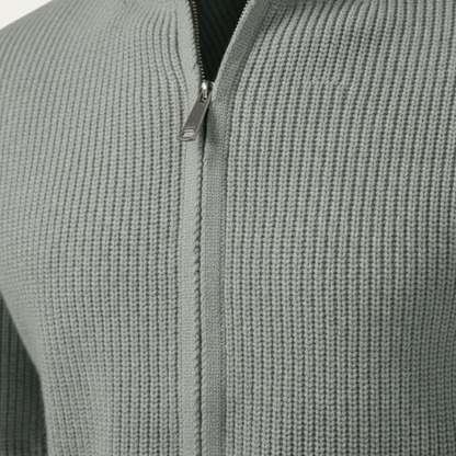 The Lothian Men's Trendy Collar Stand Knit Zip Cardigan Sweater