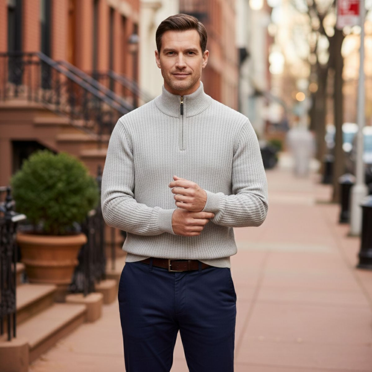 The Oslo Quarter Zip Sweater for Men - Old Money