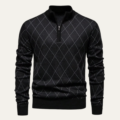 The Viareggio Men’s Half Zip Knit Stand Collar Sweater