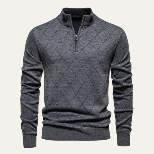 The Viareggio Men’s Half Zip Knit Stand Collar Sweater
