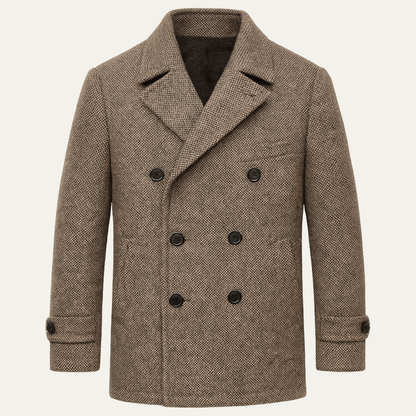 The Kensington Men’s Double Breasted Wool Herringbone Blazer - Brown