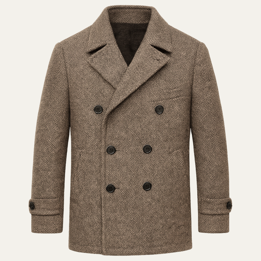 The Kensington Men’s Double Breasted Wool Herringbone Blazer - Brown