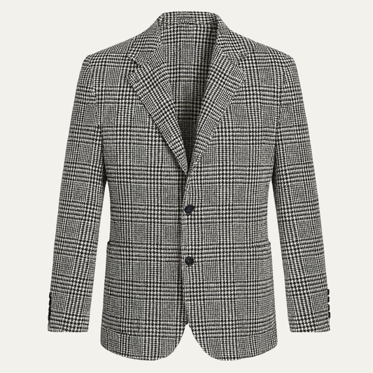 The Belgravia Men’s Houndstooth Classic Slim Fit Checked Blazer