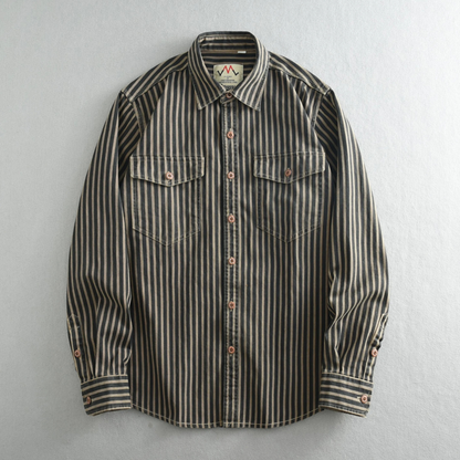 The Brookland Men’s Classic Striped Casual Button Down Shirt