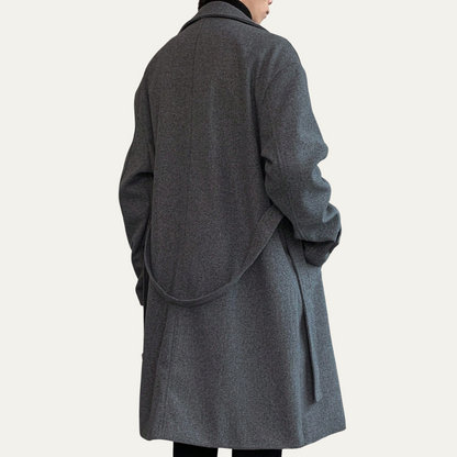 The Woolwich Men’s Smart Camel Wrap Wool Coat with Belt