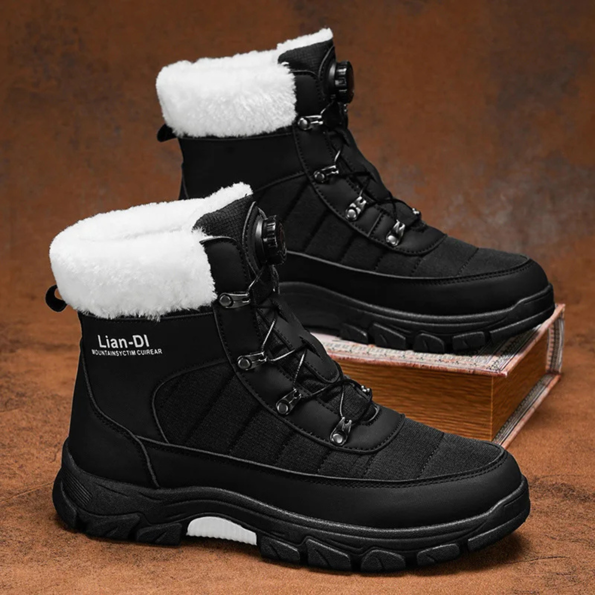 The Tarquinia Men’s Winter Warm Fur Lined High Top Anti Slip Snow Boots