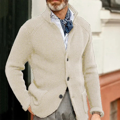 The Whitfield Men's Trendy Stand Collar Knitted Button Cardigan