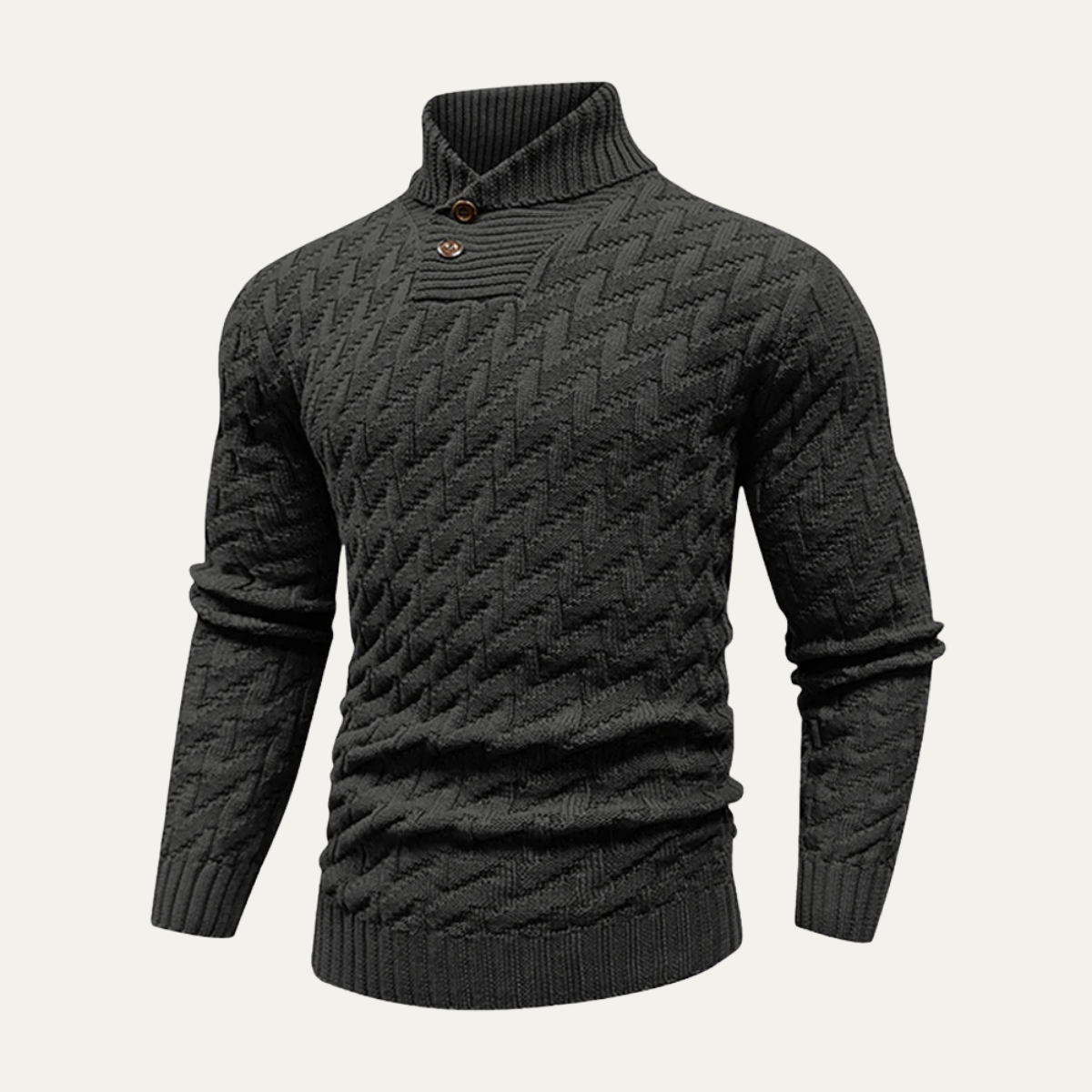 The Porto Cervo Men’s Textured Winter Wool Knitted Sweater
