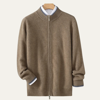 The Antibes Men’s Soft Warm Winter Cashmere Knit Zip Up Cardigan