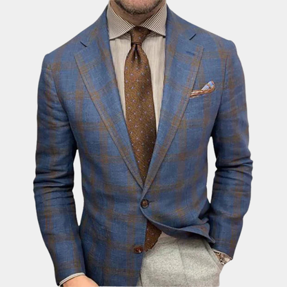 The Willoughby Men’s Classic Tailored Fit Suit Plaid Blazer
