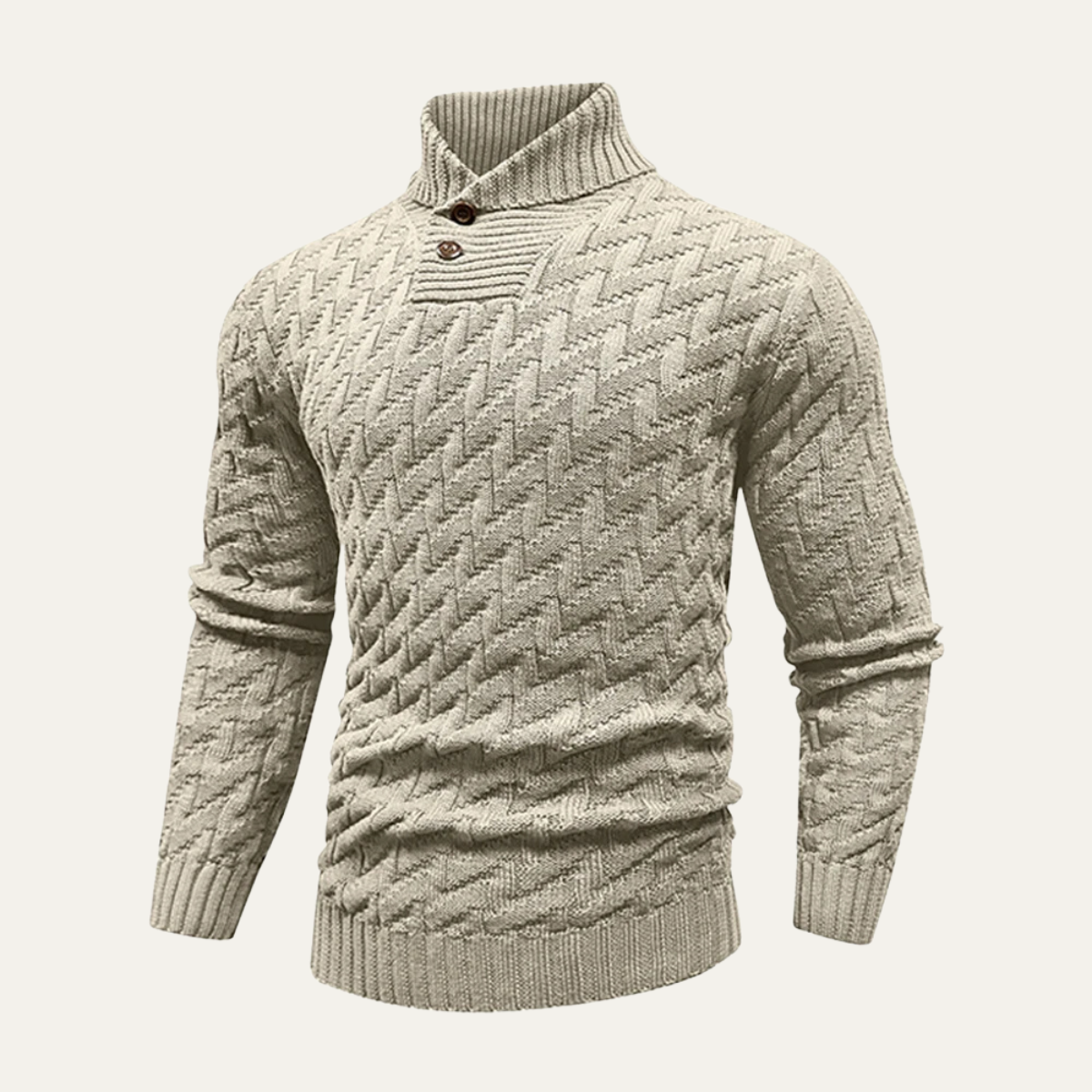 The Porto Cervo Men’s Textured Winter Wool Knitted Sweater